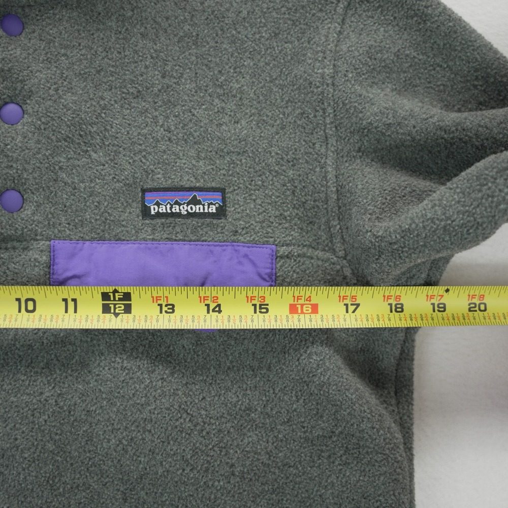 Patagonia‎ Synchilla Snap-T Fleece Pullover Womens XS Gray Purple Trim 25485 - Picture 5 of 9